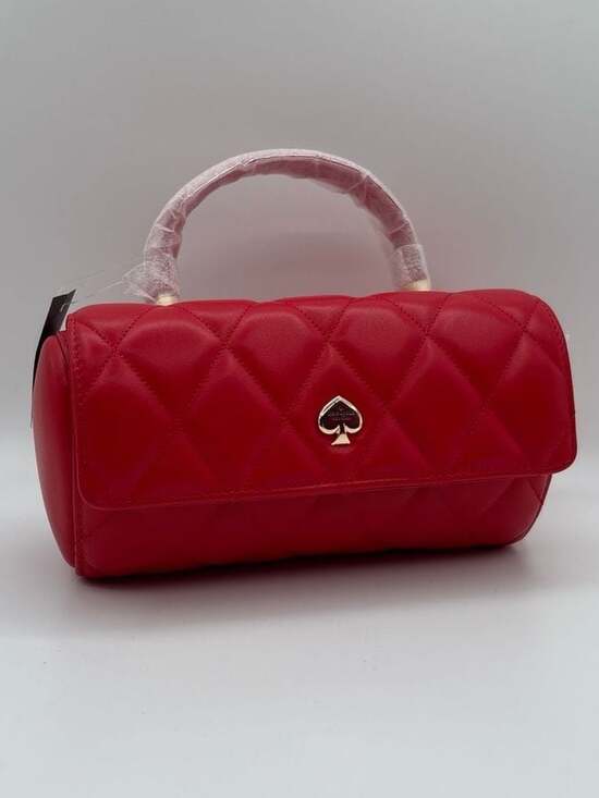Kate Spade Handbags - Kate Spade Heart to Heart 3D Heart Barrel Quilted Crossbody Bag in Ruby Red